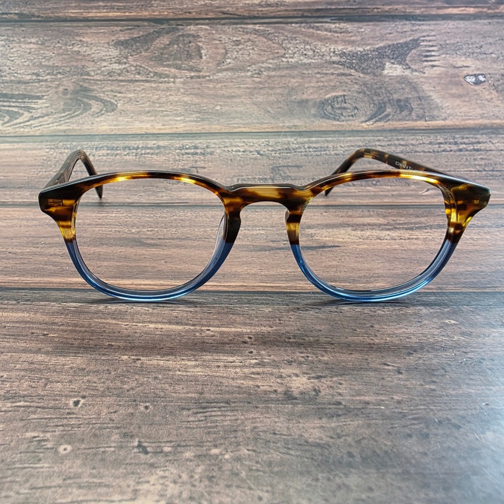 Warby Parker Downing M 344 Eyeglasses Tortoise Blue Gradient 48-21-140 Round